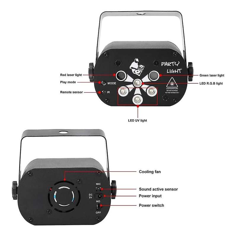 Party Laser-light with Sound Activated Auto Control Strobe Effects