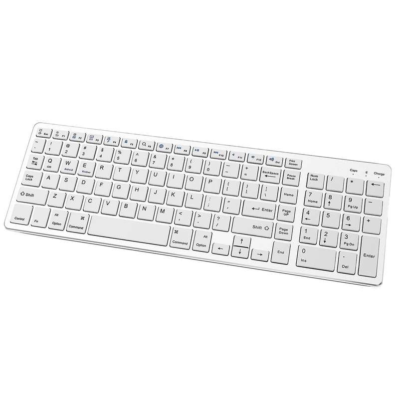 Wireless Bluetooth Keyboard for Laptop Pc Windows Ios White