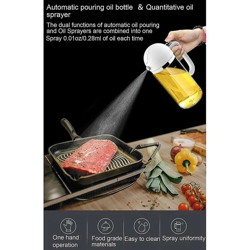 Vinegar Oil Dispenser Glass Oil Bottle for Cooking,salad,bbq,blue