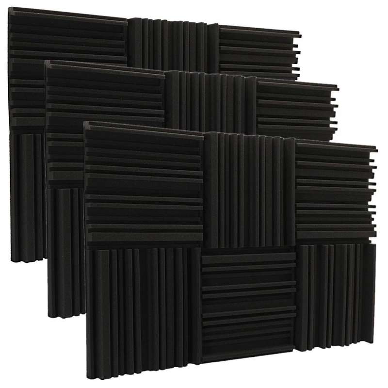 Studio Acoustic Foam Panels Drum Room Absorption Treatment with Tapes