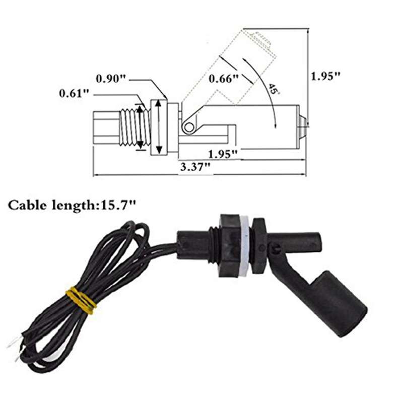 12 Pieces Side Mounted Horizontal Float Switch Water Level Sensor