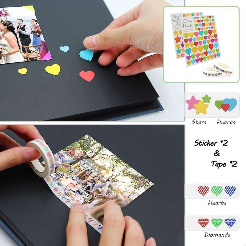 Photo Album Scrapbook,scrapbook Kit with 80 Pages Craft Paper(blue)