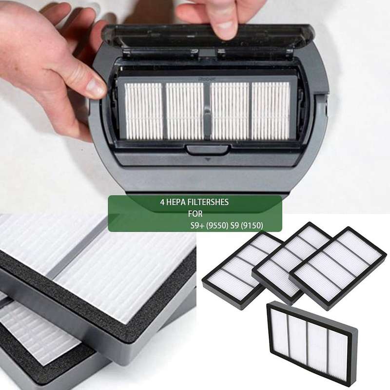 Roller Brush Side Brushes Hepa Filters Dust Bags for Irobot Roomba S9
