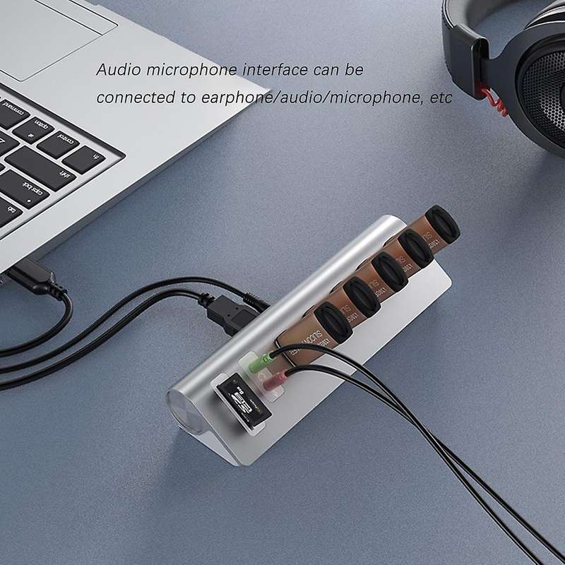 Usb3.0 Docking Station Usb3.0+audio Interface+tf/sd Dual Card Slot