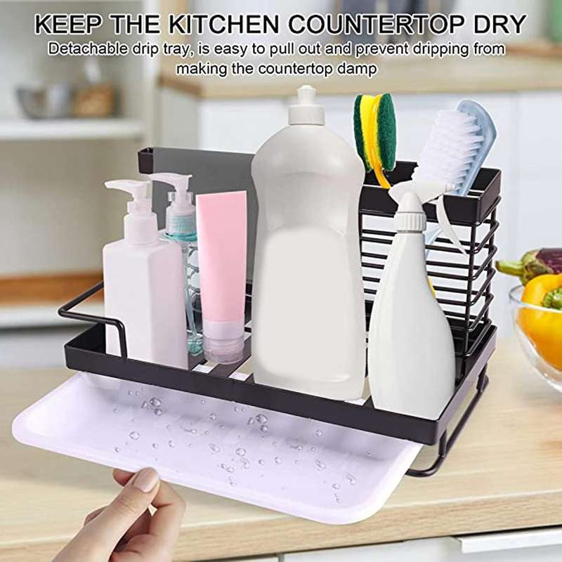 Kitchen Sink Caddy Organizer, Sponge Holder for Kitchen Sink