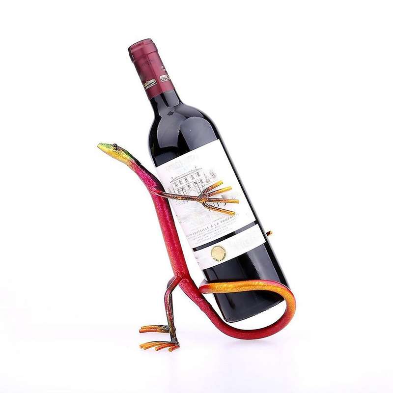 Wine Holder Practical Iron Sculpture Gecko Figurines Home Decoration