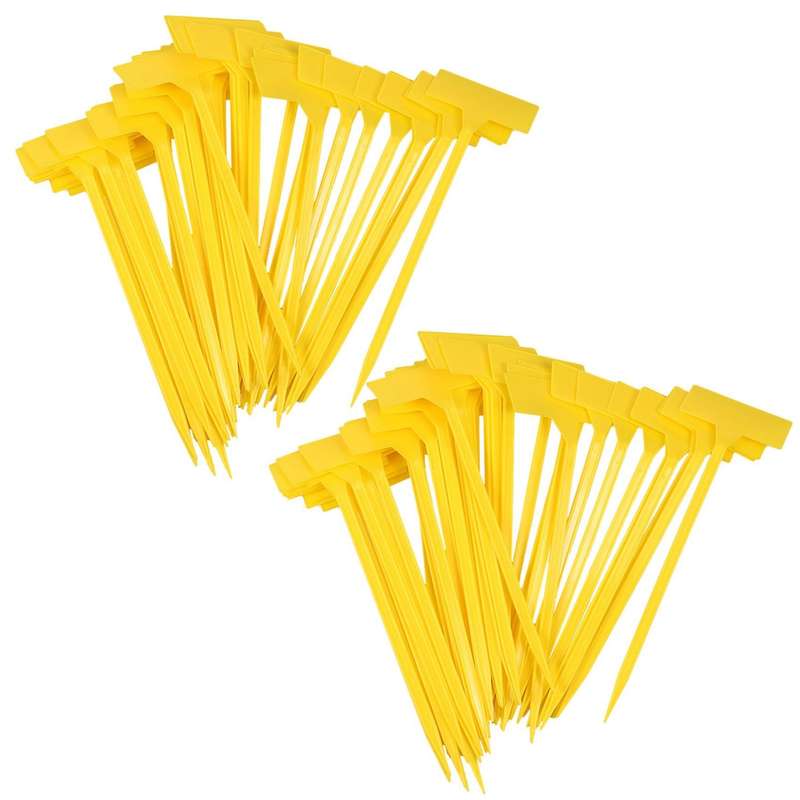 Gardens Planting Tools 100 Pcs Bonsai Plastic Labels Garden Yellow