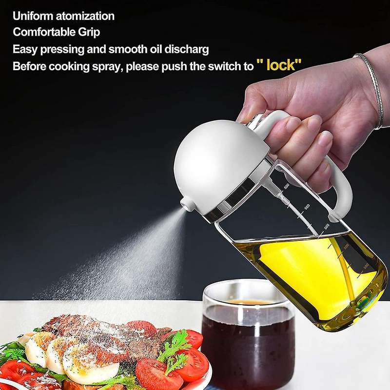 Vinegar Oil Dispenser Glass Oil Bottle for Cooking,salad,bbq,white