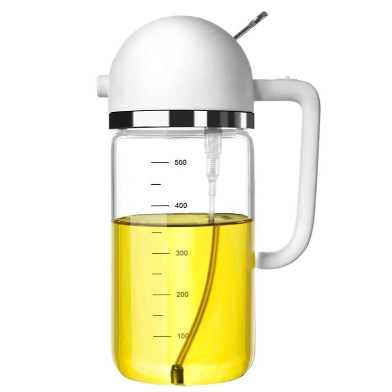 Vinegar Oil Dispenser Glass Oil Bottle for Cooking,salad,bbq,white