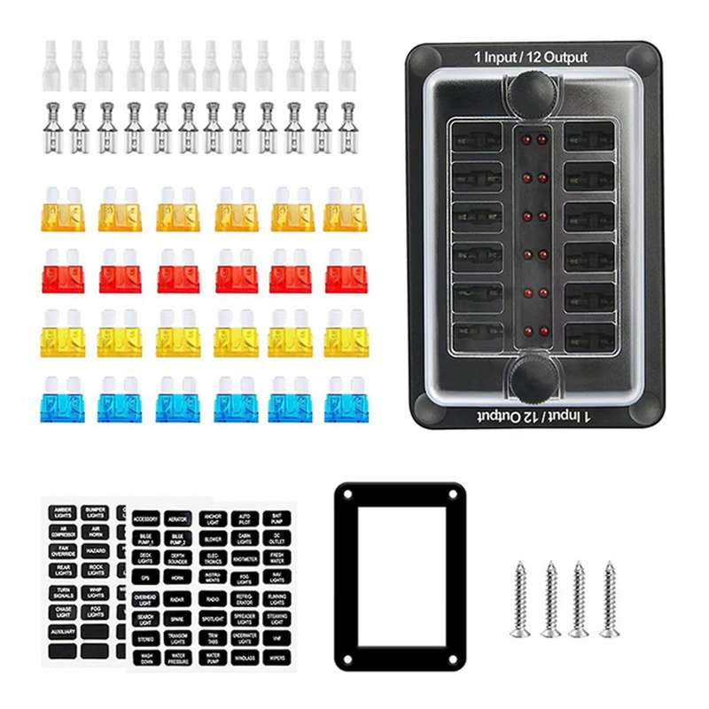100a 12-way 1-in 12-out Ato Atc Fuse Vehicle Waterproof Fuse Box