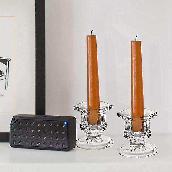 8pcs Glass Candle Holders Wedding Candlestick Fine Dining Home Decor
