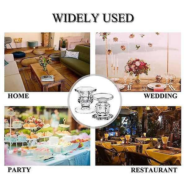 8pcs Glass Candle Holders Wedding Candlestick Fine Dining Home Decor