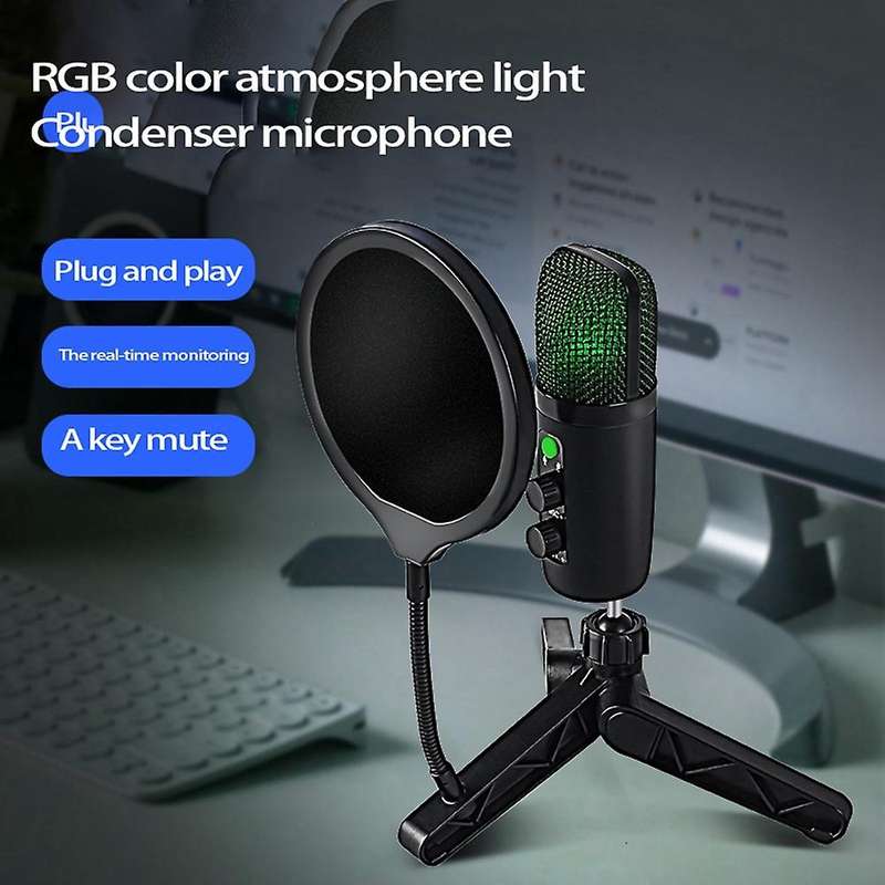 Usb Desktop Mic Noise Reduction Rgb for Vibrato Streaming Small Set