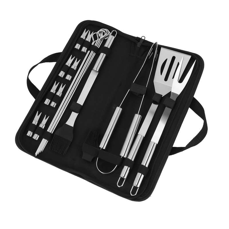 20pcs Bbq Grill Accessories Tools Set, Stainless Steel Grilling Kit