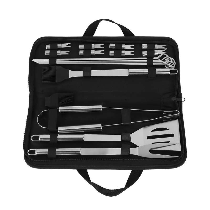 20pcs Bbq Grill Accessories Tools Set, Stainless Steel Grilling Kit