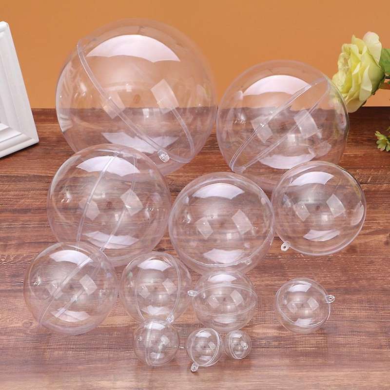 Brand New Transparent Openable Plastic Christmas Decoration Ball 14cm