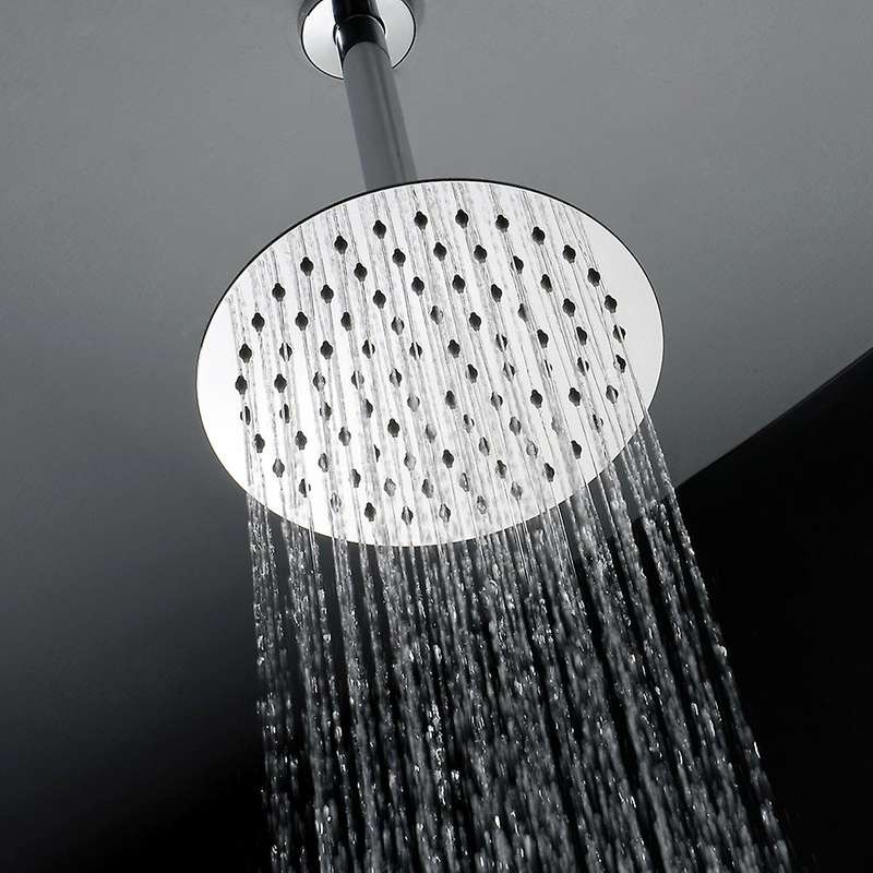 Round Stainless Steel Shower Head Rainfall Shower Chrome 200x200mm