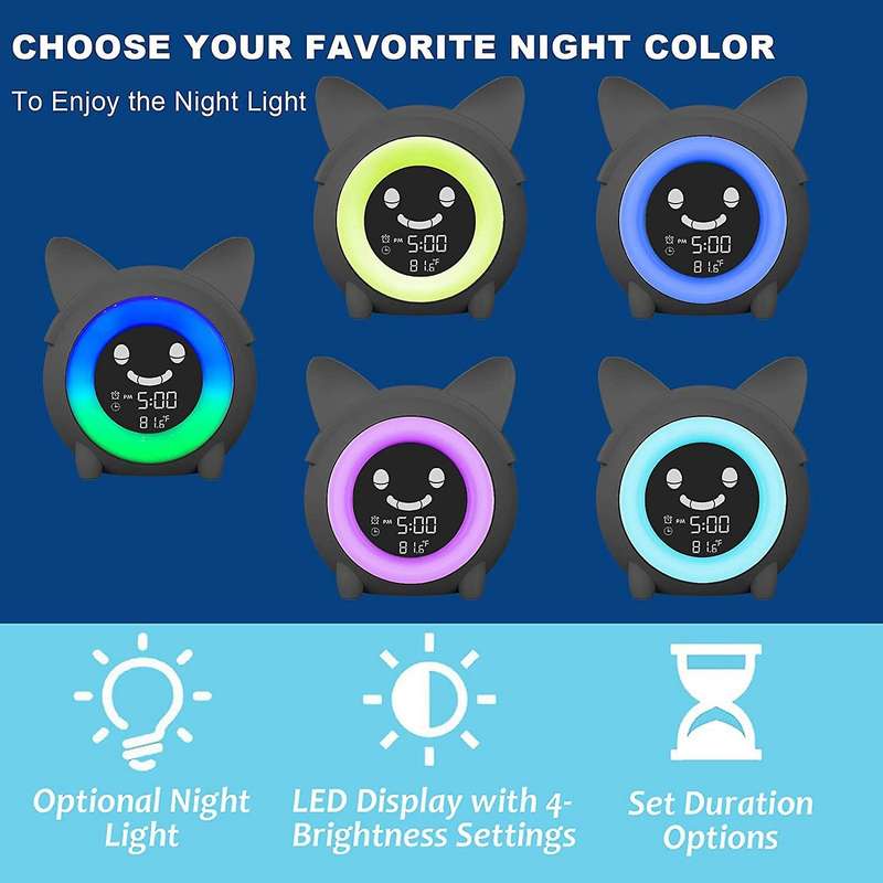 Alarm Clock for Kids Bedroom Children Sleep Training Clock Blue