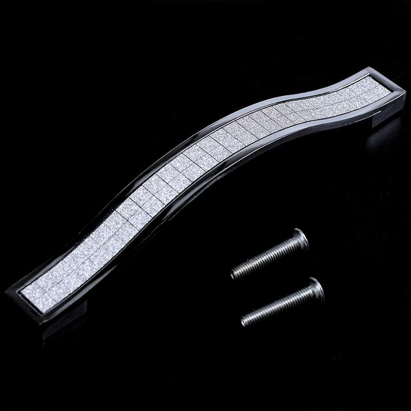 10 X Kristall Moebelgriff Schrank Schublade Tuer Griffe Silber 128mm