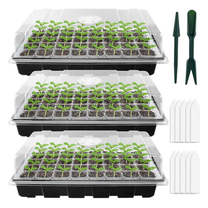 Greenhouse Seed Starter Seedling Trays Flower Plant Germination Black