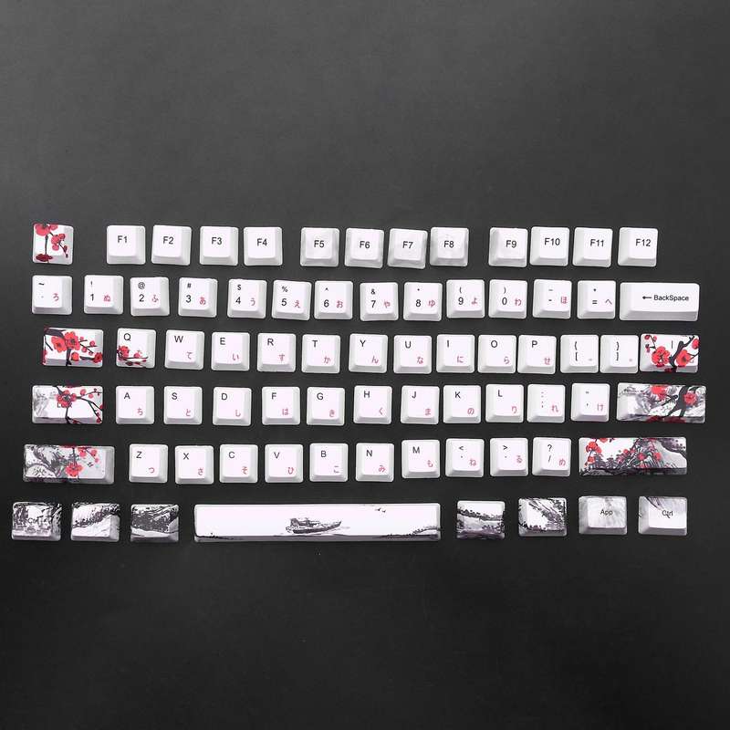 110 Keys Pbt Keycap Dye-sublimation Plum Profile Key Cap Japanese
