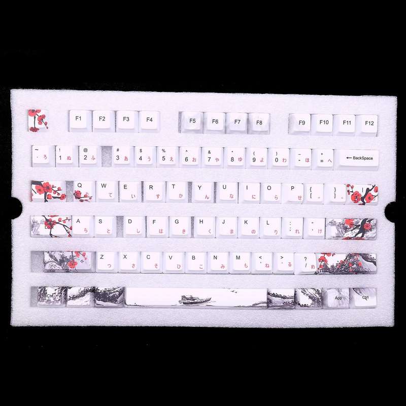 110 Keys Pbt Keycap Dye-sublimation Plum Profile Key Cap Japanese