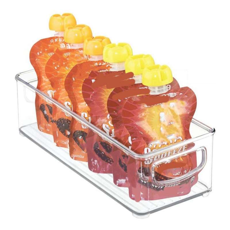 2pcs Stackable Plastic Food Storage Bin with Handles - Organizer