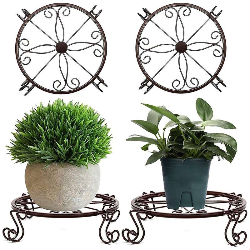 Metal Plant Stand for Indoor Plants, Heavy Duty Potted Holder, Brown