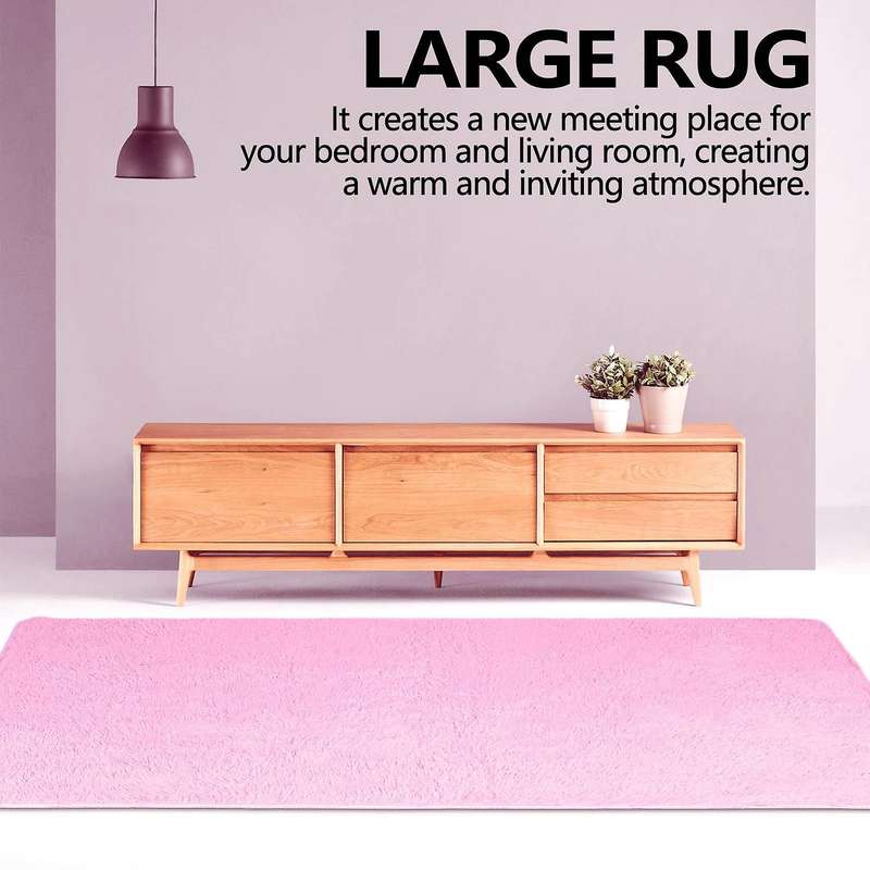Fluffy Rugs for Bedroom,with Backing Non-slip Points(4x6 Feet,pink)