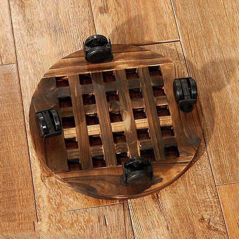 Wood Flower Pot Removable Tray Plant Holder Stand Base