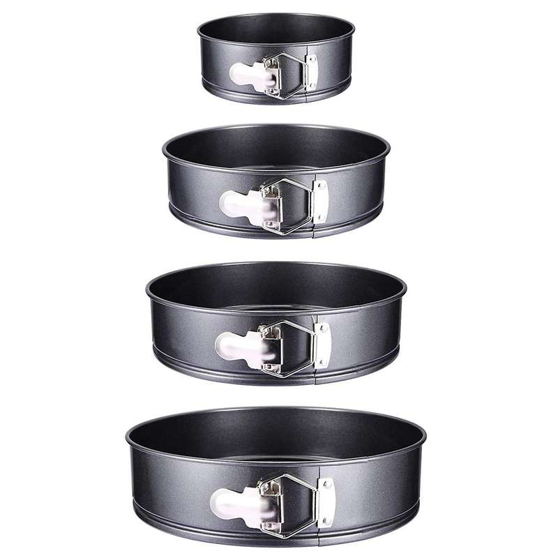4pcs/set Cake Pan for Baking Removable Bottom Non-stick Springform