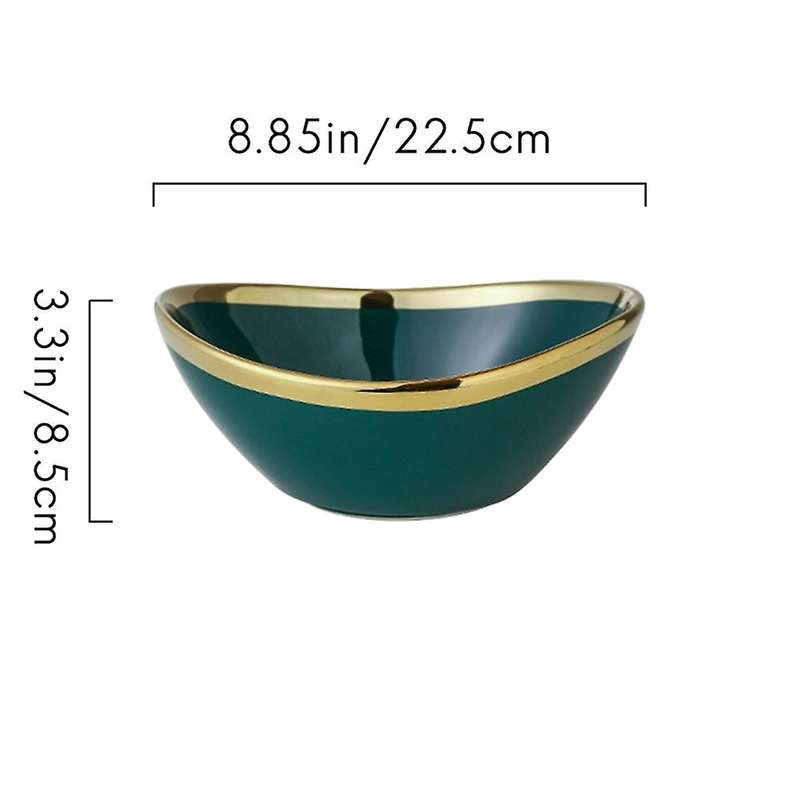 Nordic Light Luxury Ceramic Creative Salad Fruit Fruit Ingot Bowl A
