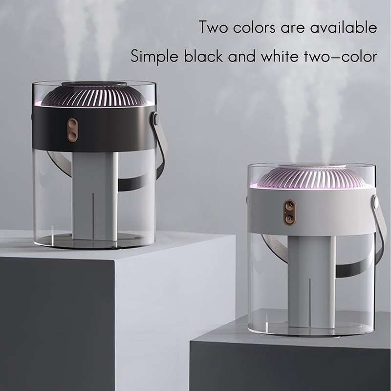 2.6l Air Humidifier Double Nozzle with Rgb Light Home Diffuser White