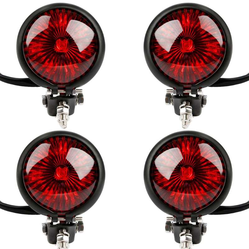 Red 12v Led Black Cafe Racer Tail Light for Chopper Bobber