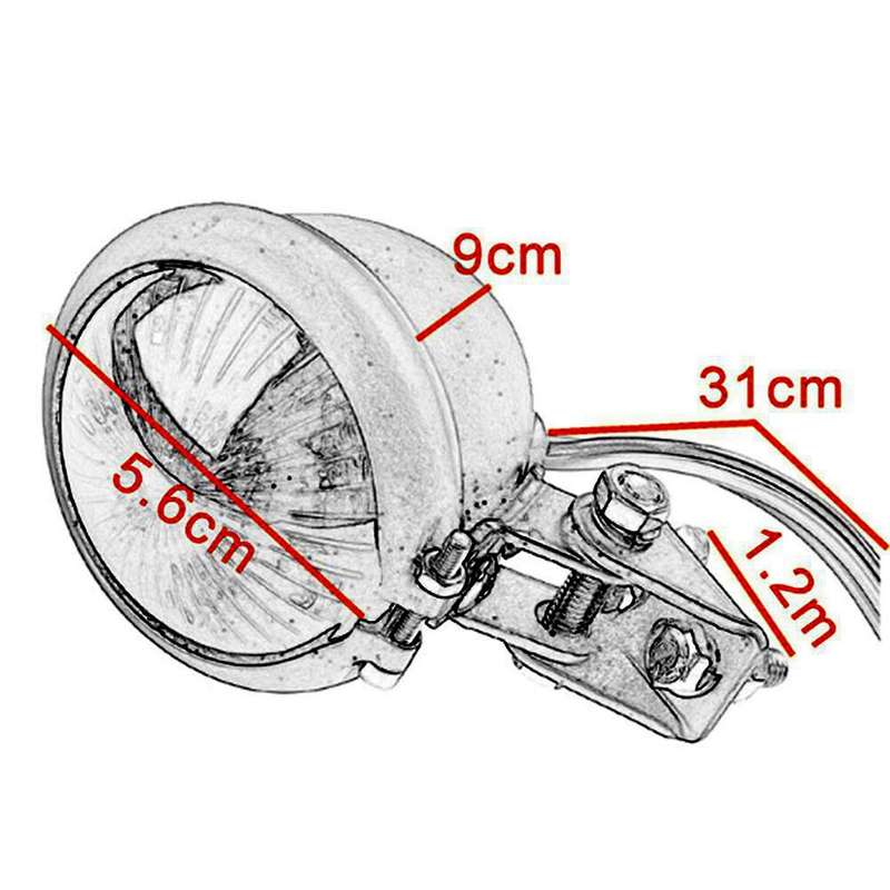 Red 12v Led Black Cafe Racer Tail Light for Chopper Bobber