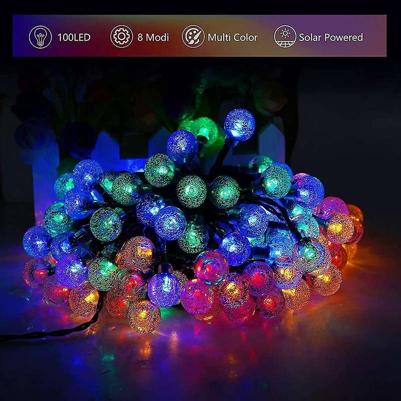 Color Led Solar Light String Bubble Ball Light String Waterproof