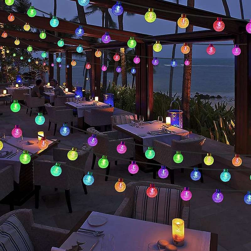 Color Led Solar Light String Bubble Ball Light String Waterproof