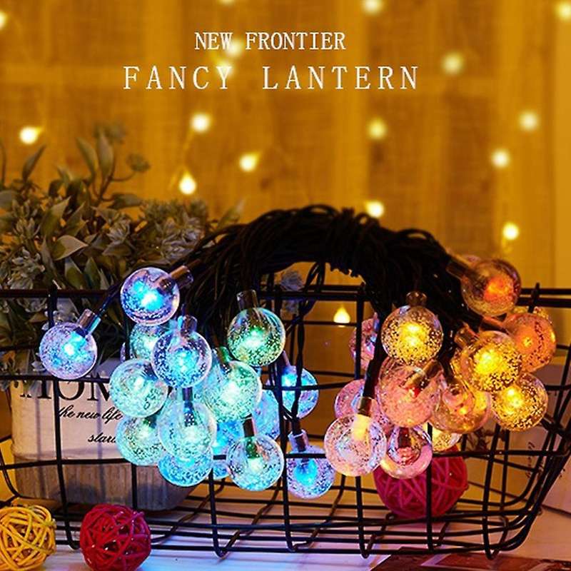Color Led Solar Light String Bubble Ball Light String Waterproof