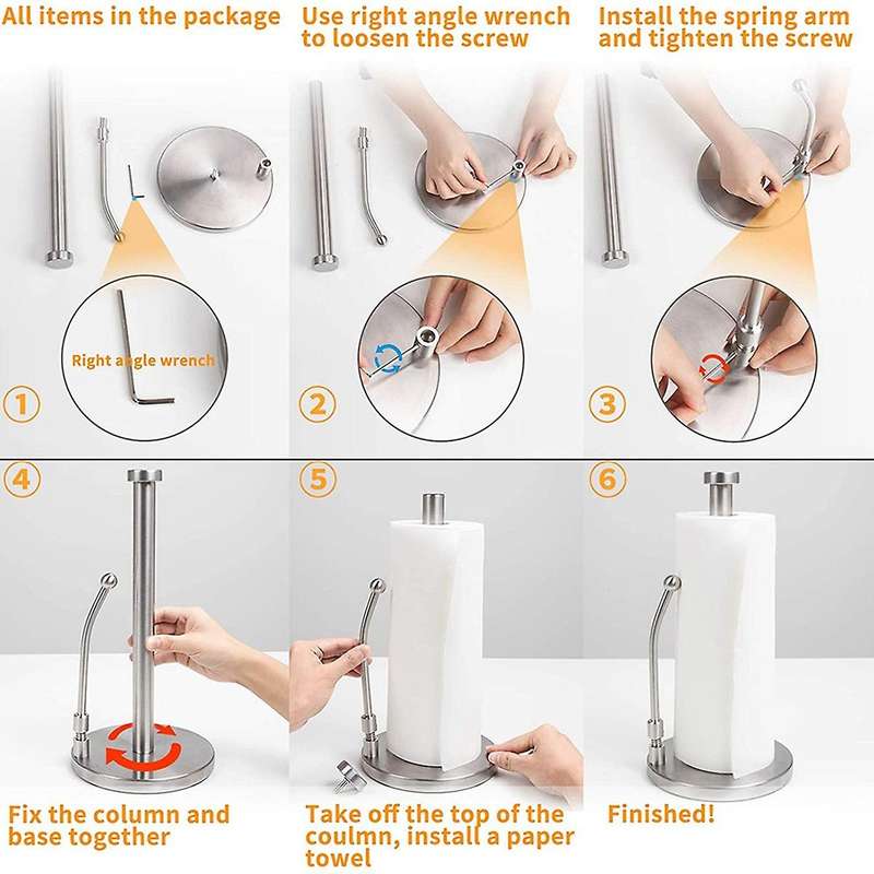 Paper Towel Holder, Stainless Steel Paper Towel Dispenser for Kitchen