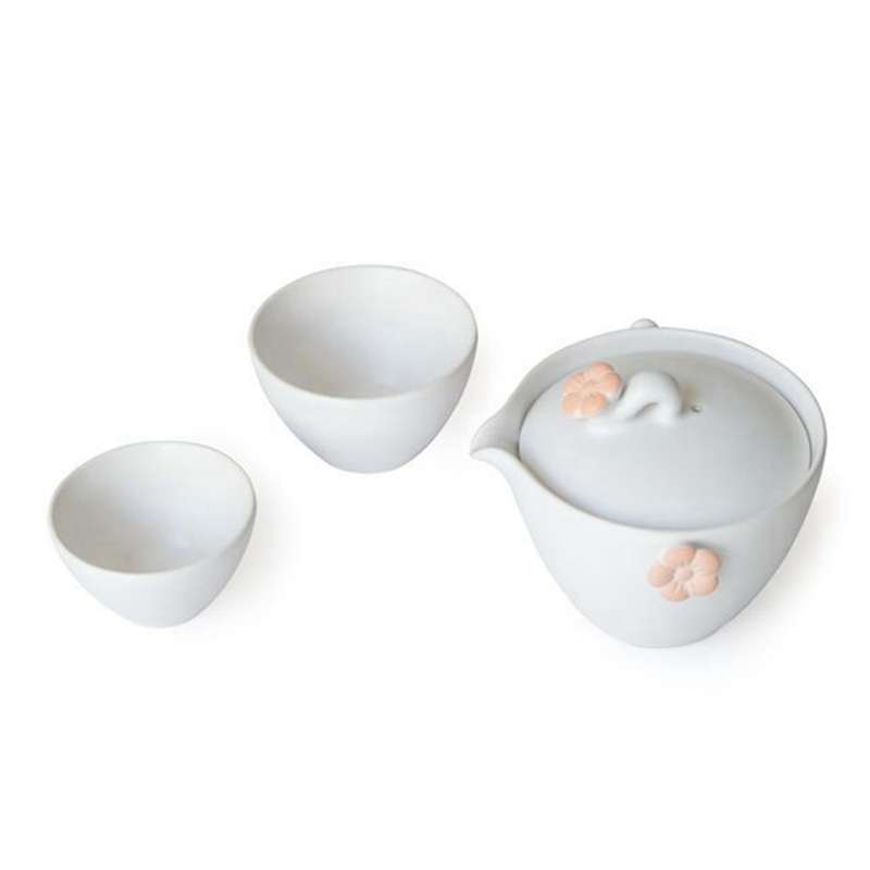 1 Teapot 2 Cups for Female Ceramic Kung Fu Blossom Home Teaware C
