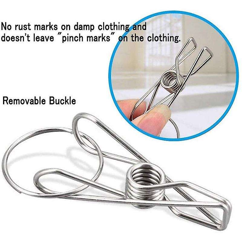 Clothes Drying Rack, 52 Clips Stainless Steel Laundry Folding Hanger