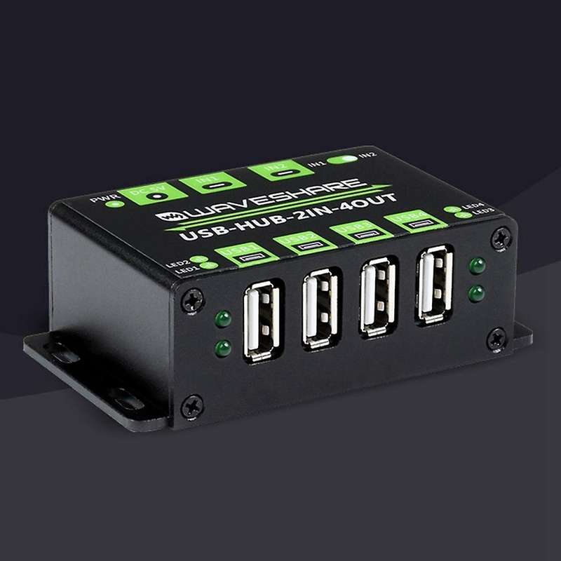 Waveshare Industrial Grade Usb Hub Extending 4x Usb 2.0 Ports Us Plug