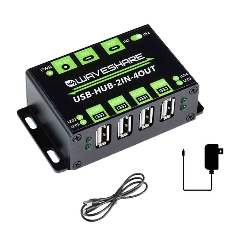Waveshare Industrial Grade Usb Hub Extending 4x Usb 2.0 Ports Us Plug