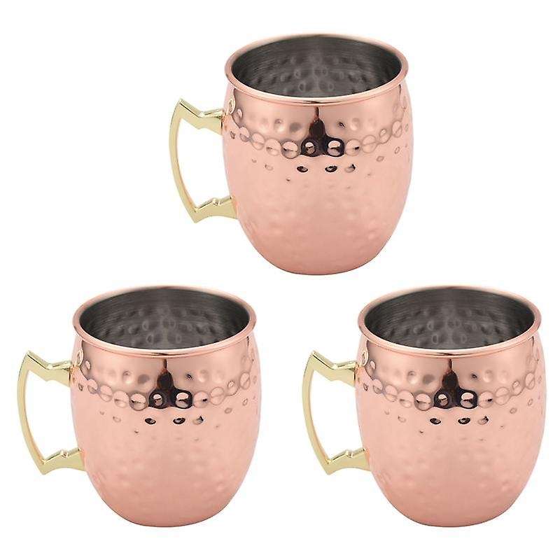 3x Ounces Hammered Copper Plated Moscow Mule Mug Beer Cup Coffee Cup