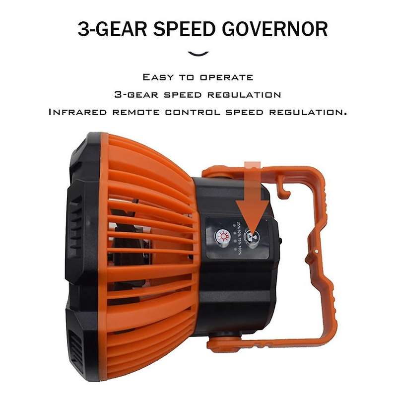 Portable Camping Fan for Tent Usb Rechargeable Fan with Light