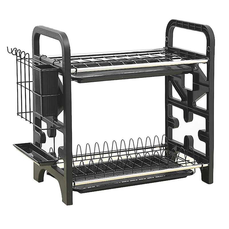Dish Rack 2 Tier Kitchen Dish Drying Rack Drainer with Drip B