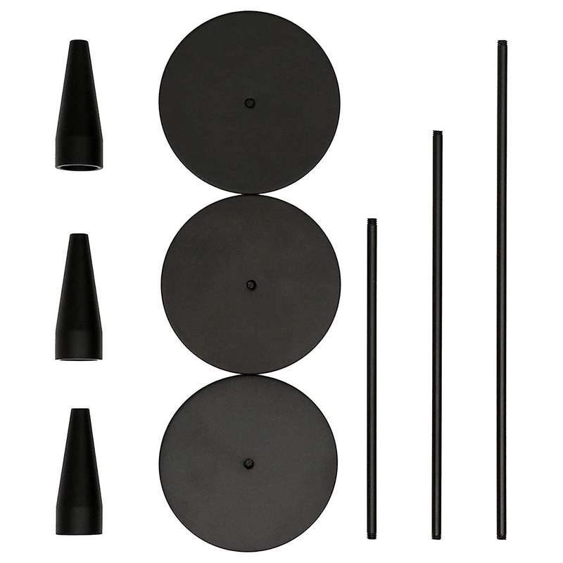 Metal High Cone Candle Holder Table Center Decoration-3 Piece Black