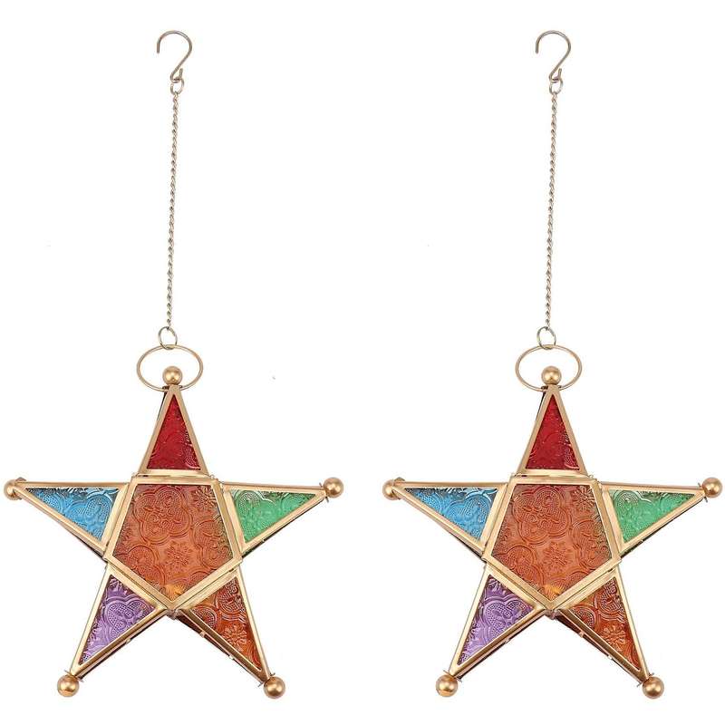 Star Votive Tea Light Candle Holder Hanging Lighting Lantern