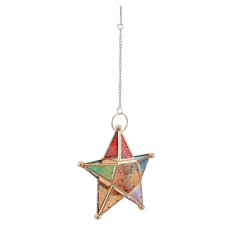 Star Votive Tea Light Candle Holder Hanging Lighting Lantern