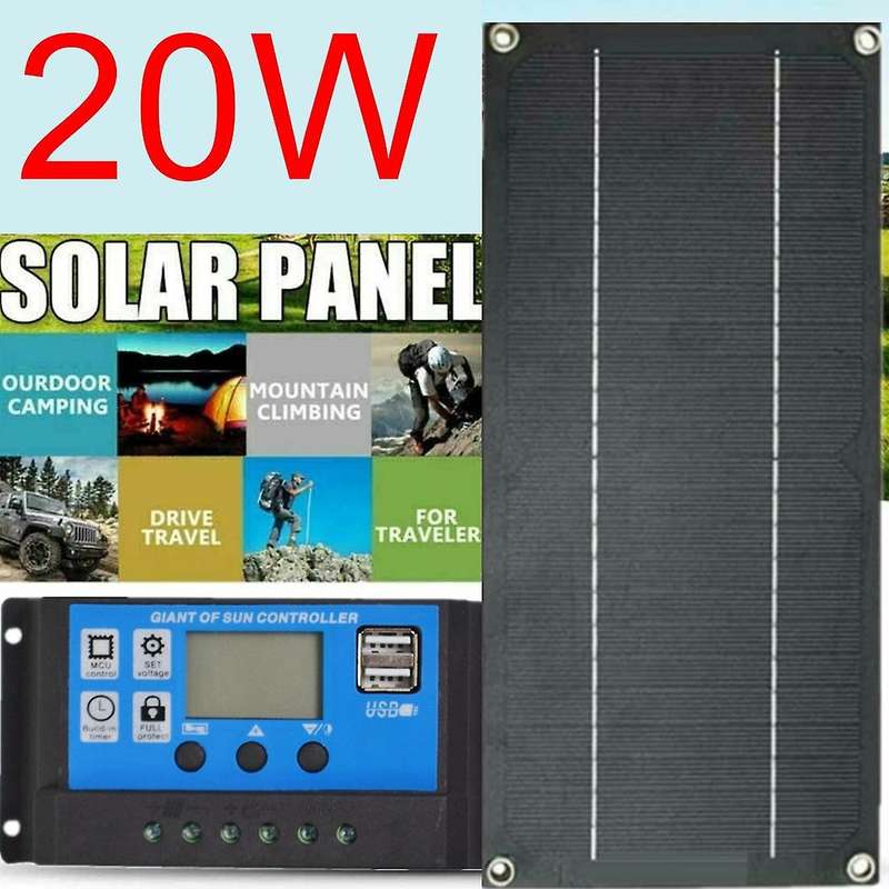 20w Solar Panel Kit 18v Battery 100a Pwm Charger Controller